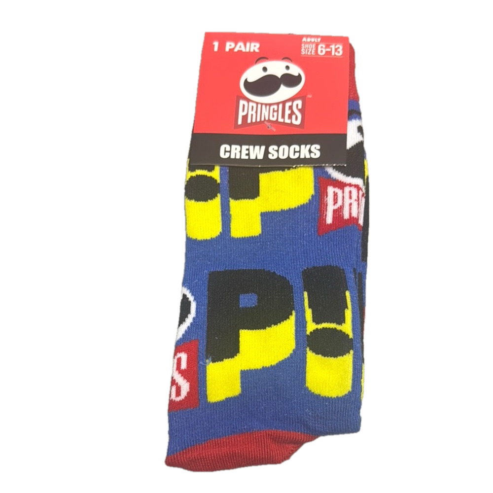 Pringle Potato Chips Blue Crew Socks NWT